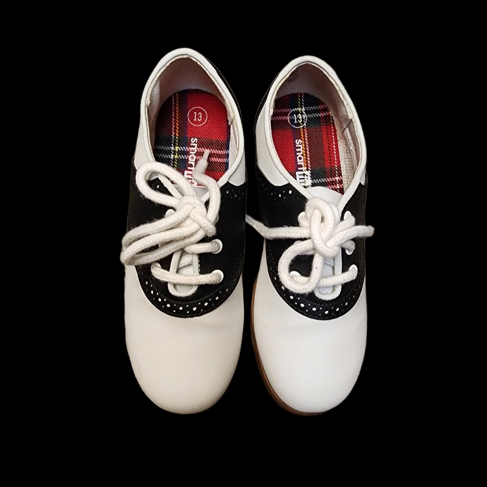 Black and White Kids Saddle Shoes